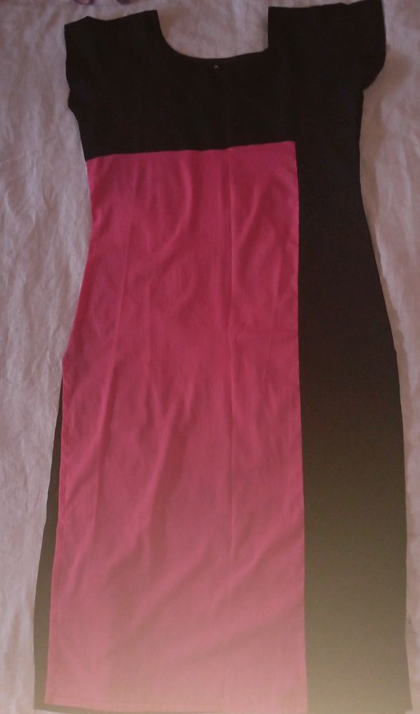 pink black mixture kurti