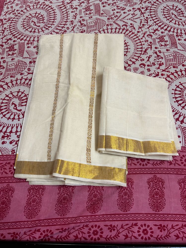 Kerala Saree With Blouse Bit