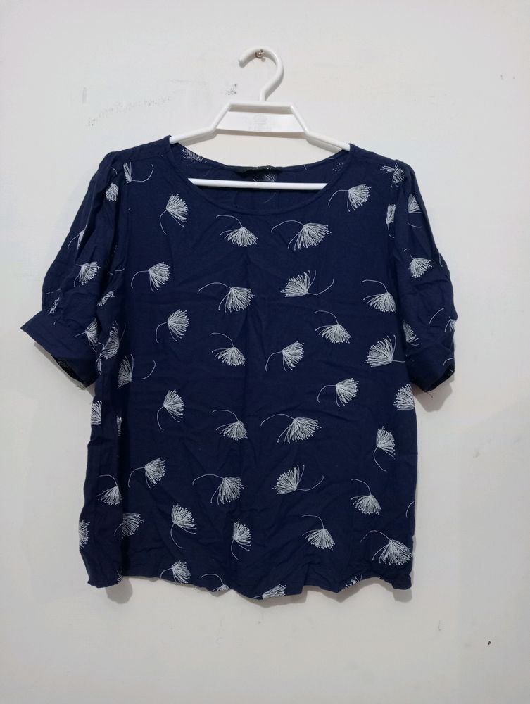 Women Blue Printed Top