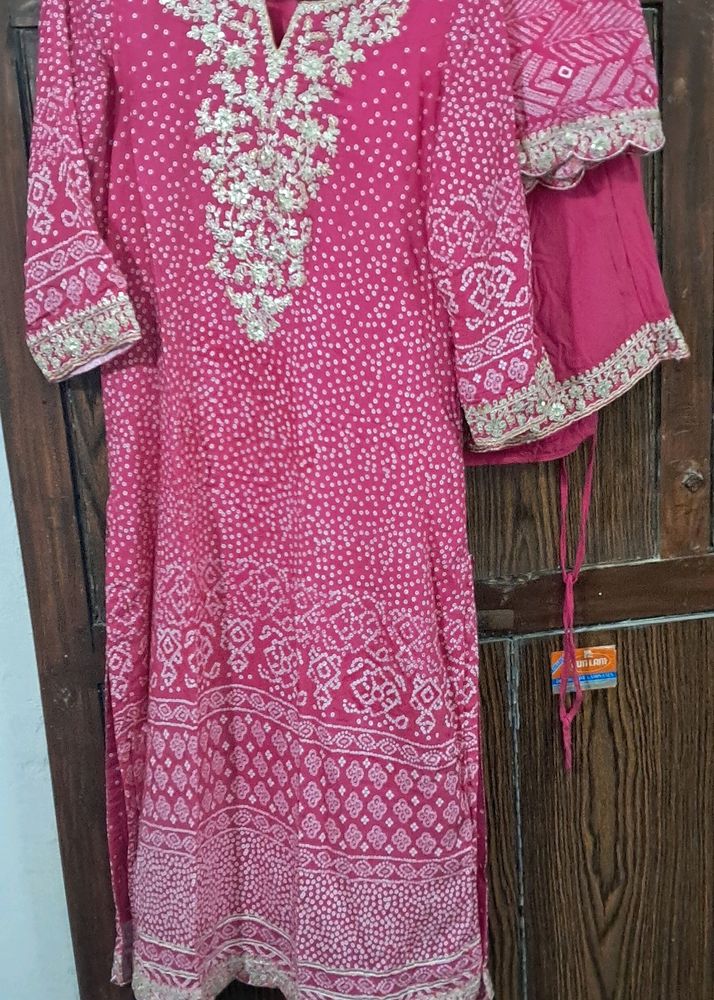 Biba Festive Kurta With Plazzo And Duppatta