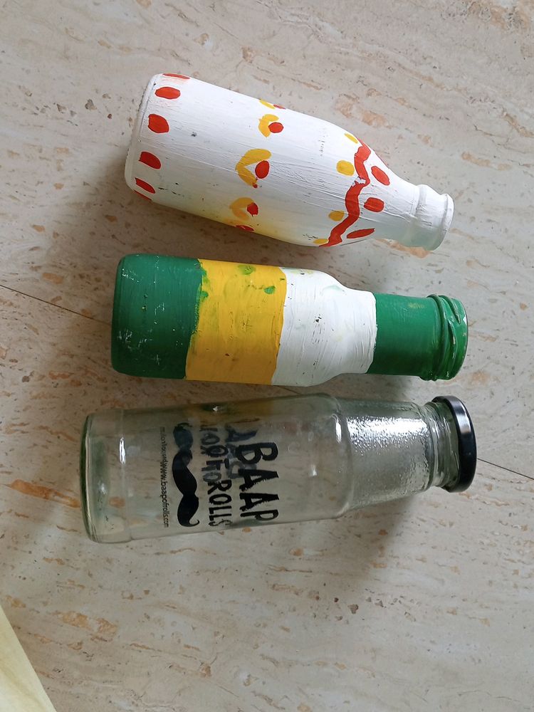 3 Beautiful Decorate Glass Bottle