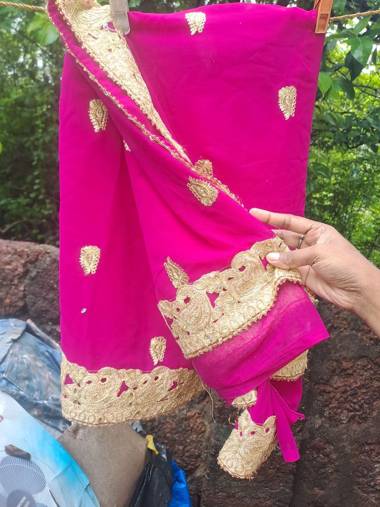 Magenta Saree Party Wear