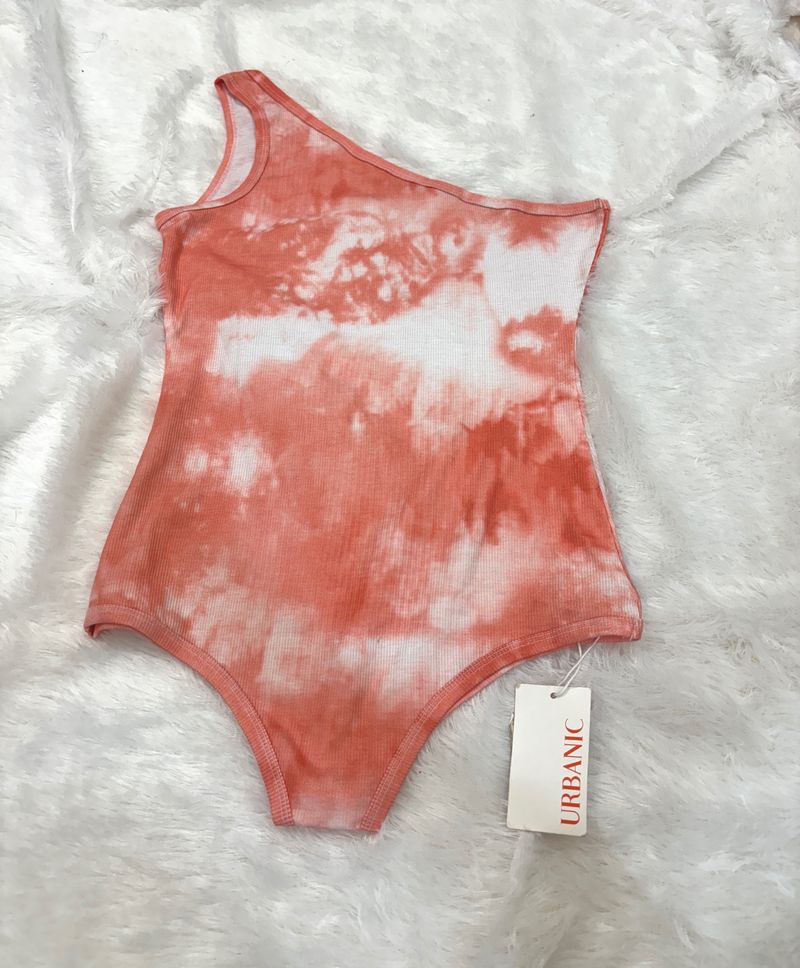 Orange Tiedye Urbanic One Shoulder Bodysuit