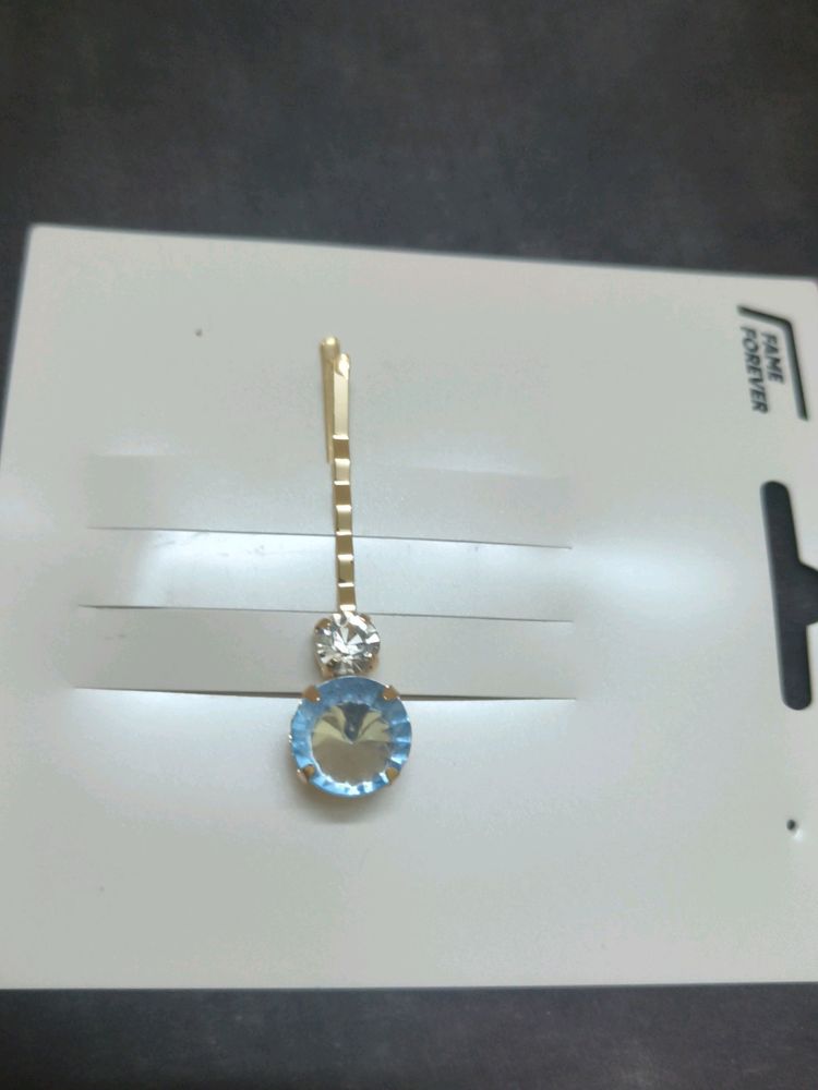 New Korean Classy Sky Blue Stones Hair Clip