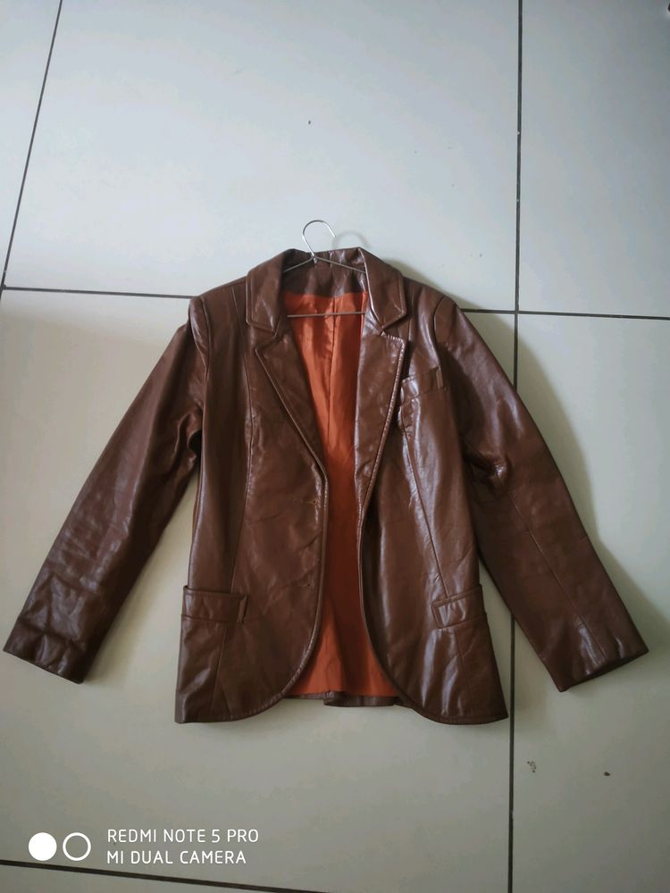 Blazer Style Lather Jacket