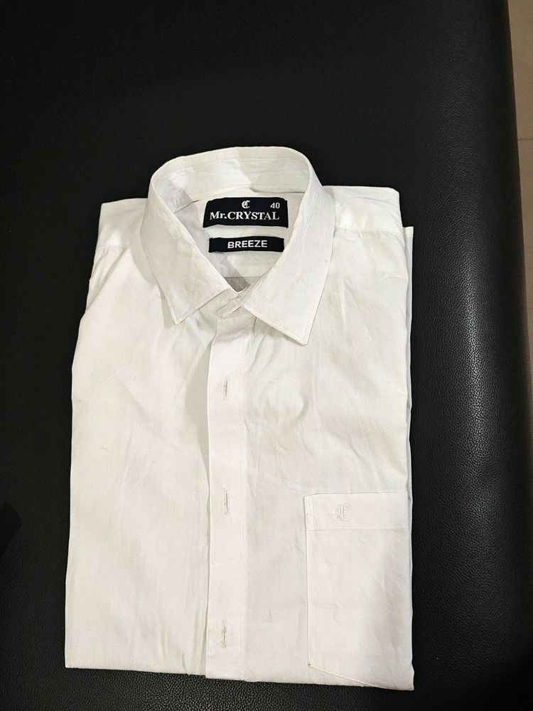 Pure White Full Sleeves Shirt 40 Size