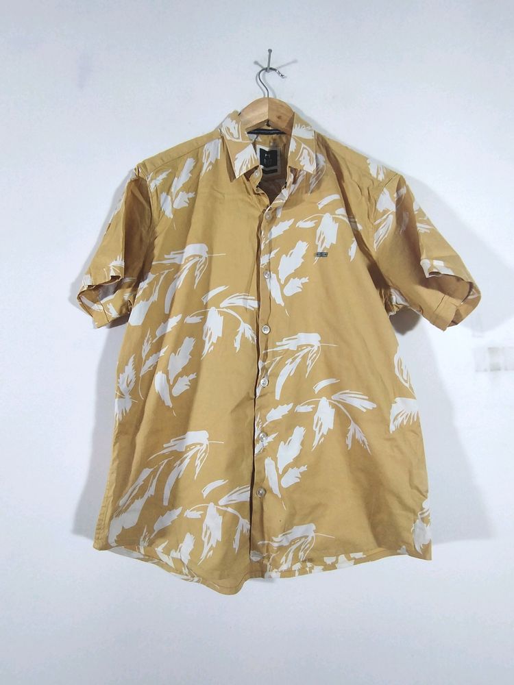 Gold Floral Print Shirt (Men's)