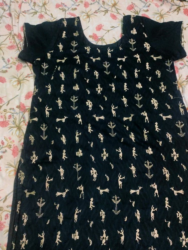 Black Embroidery Kurta