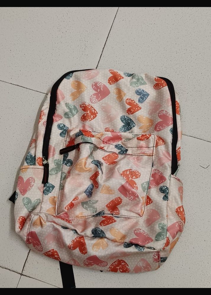 Heart Print Backpack For Girls