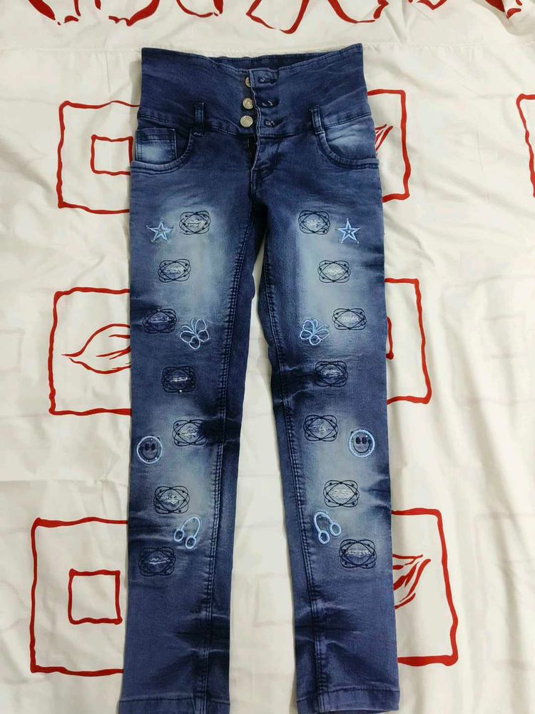 JEANS FOR KIDS GIRLS HIGH WAISTED