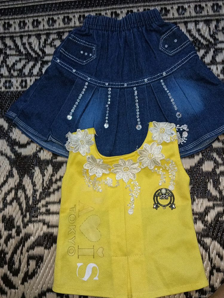 Cute Skirt Top For 6 Months Babies