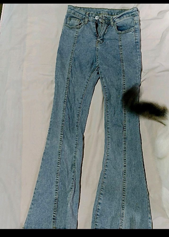 Blue Stretchable Bootcut Jeans