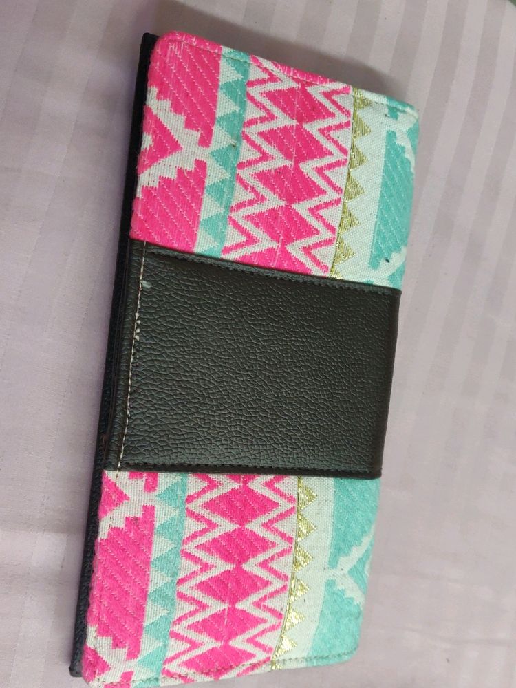 An Ikkat Ladies Wallet  With Multiple Pockets