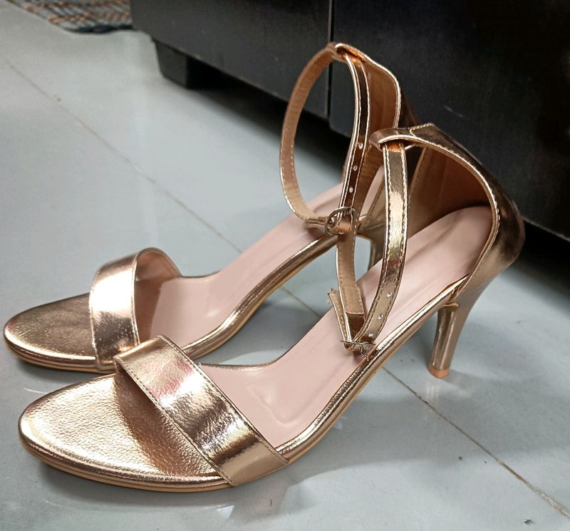 Open Toe Golden Heels