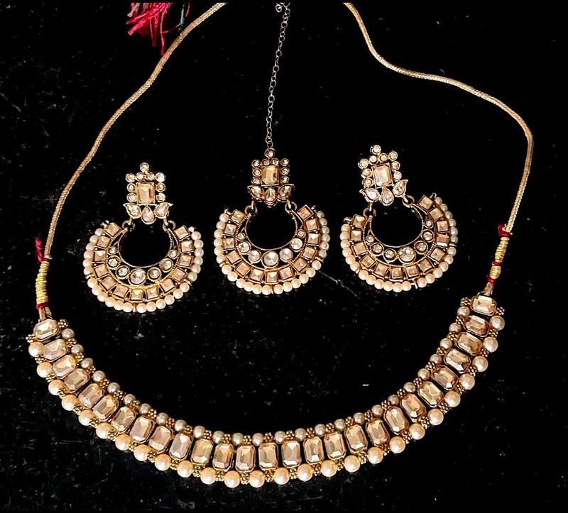 Jewellery-Set Including Mangtika,Earrings Necklace