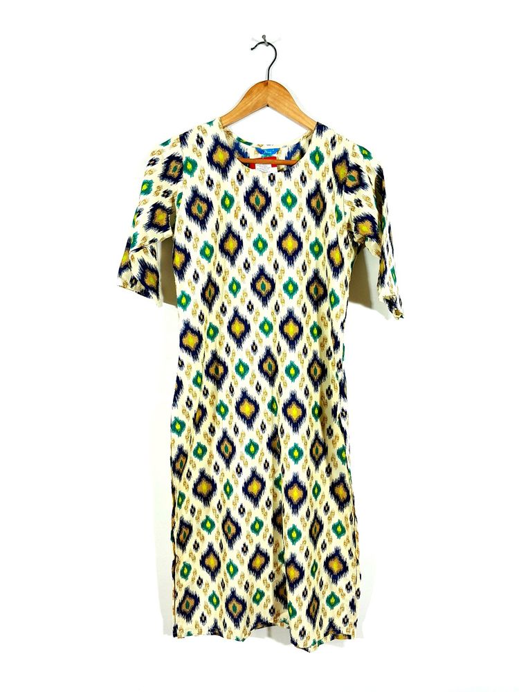 Cream Printed Kurta (Women's)