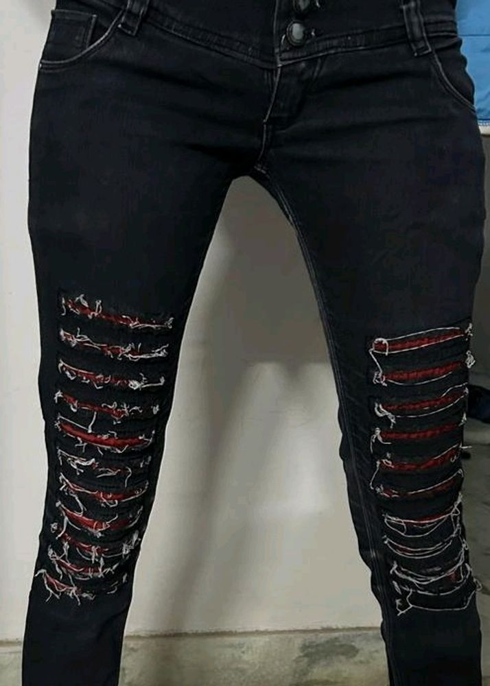 Black Rugged Stylish Jeans