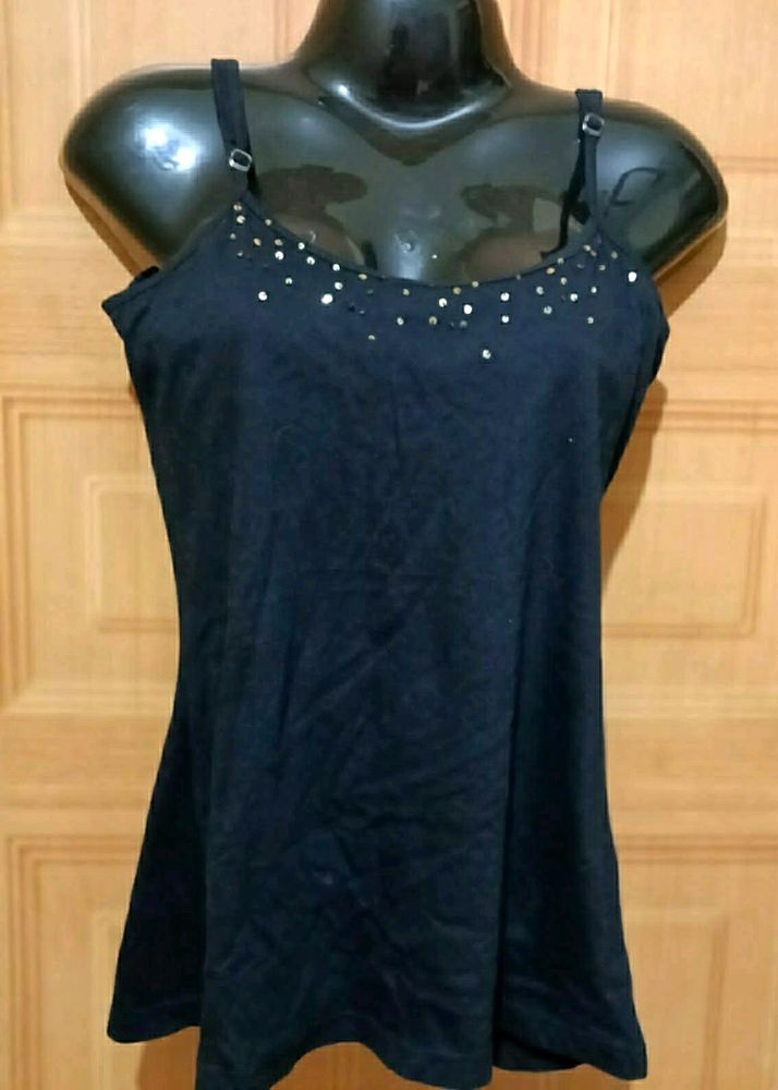 Black Stensil Party Look Camisole/ Slip.