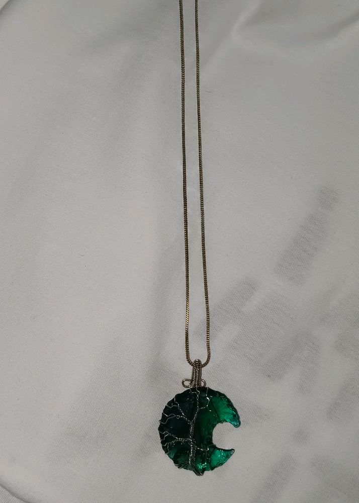 emerald moon pendant