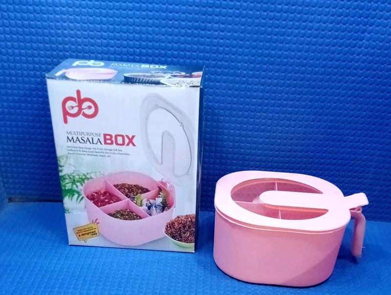 4 Section Fancy Masala Box with spoons