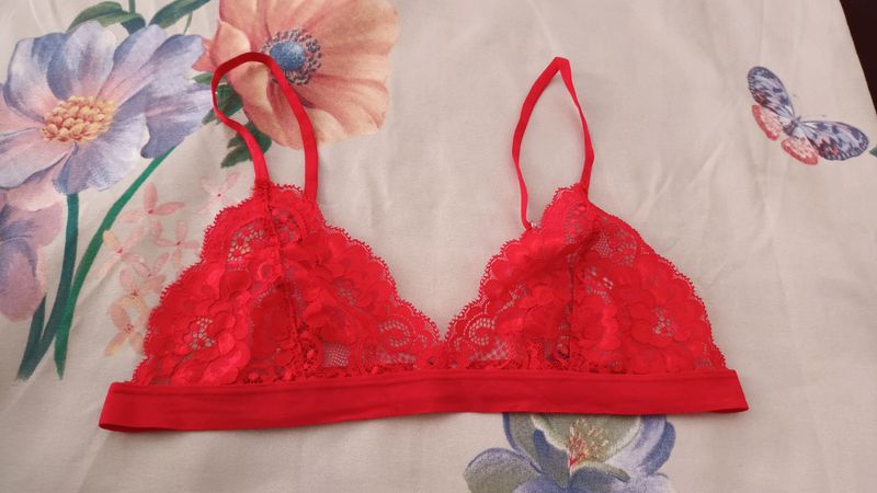 Lace Bra...size 30 32 Can Use..label Missing