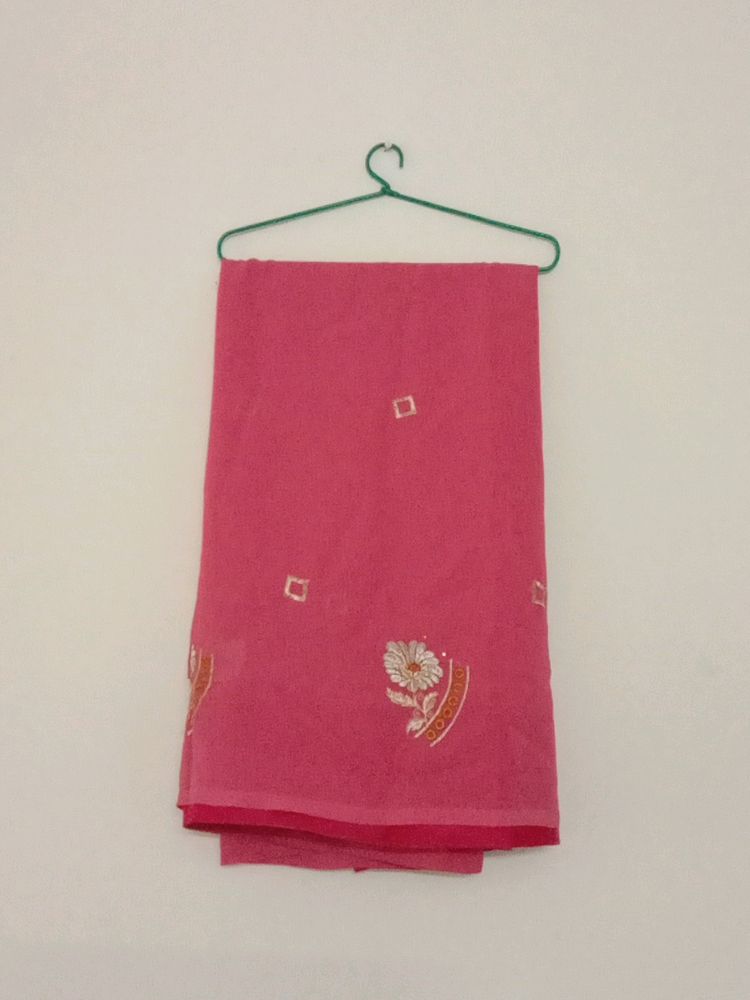 Georgette Pink Saree 🥻