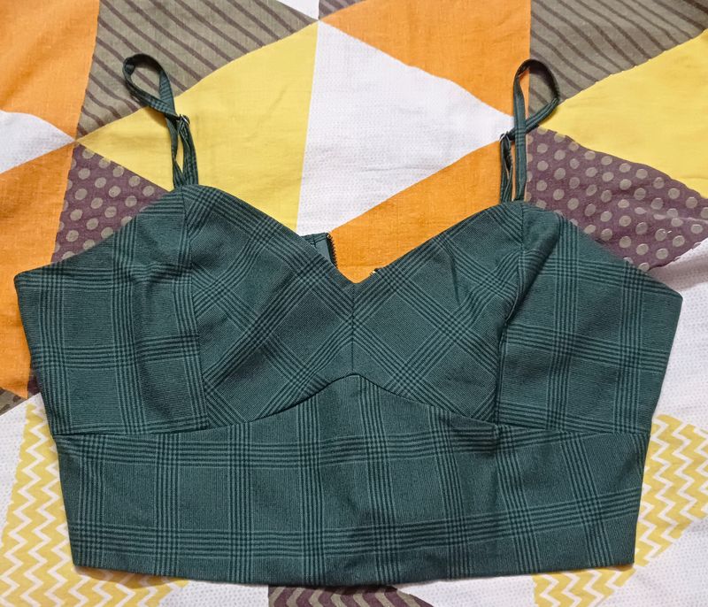 Tokyo Talkies Green Bralette Crop Top