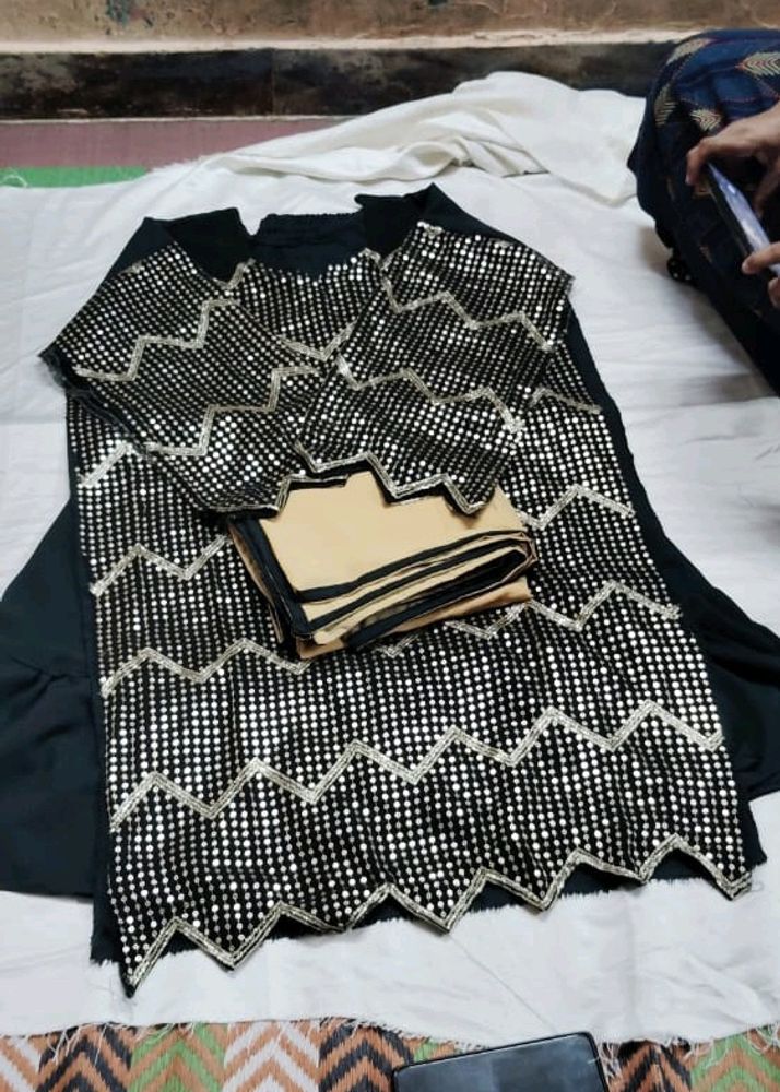 Semi Stitched Kurta Sharara And Duppta