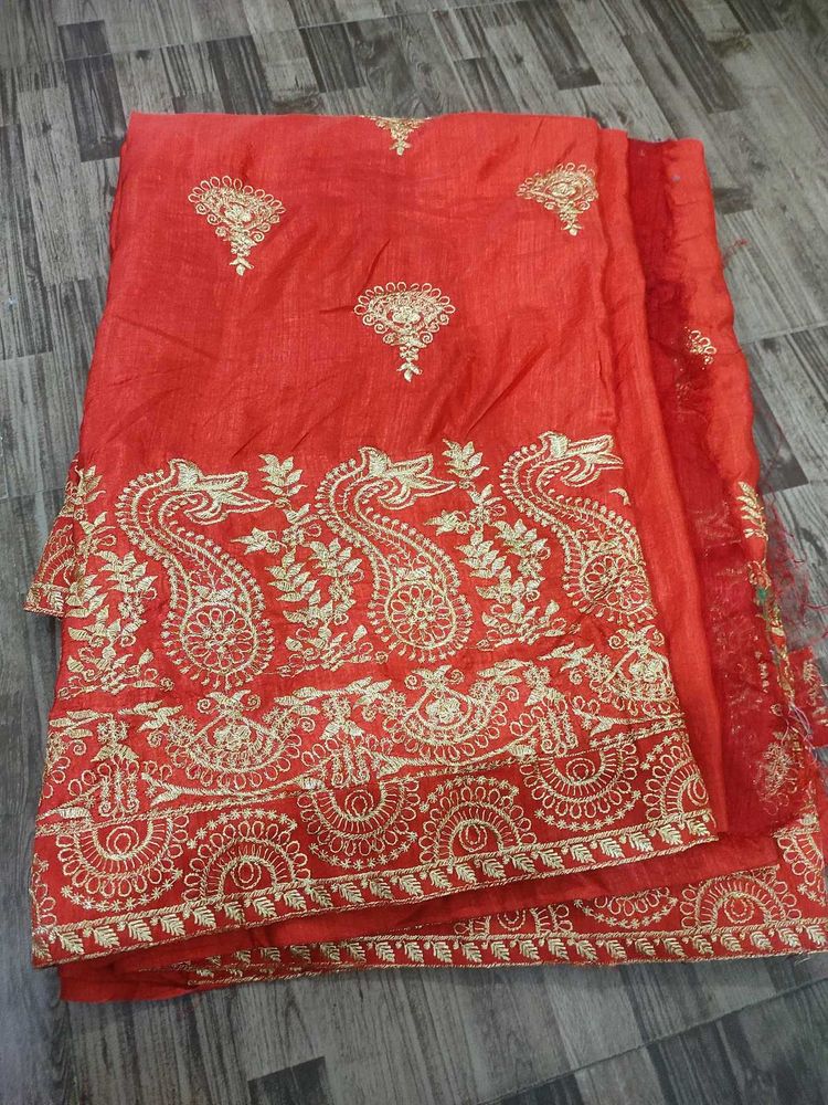 Un Touched Saree With Attached Blouse Piece