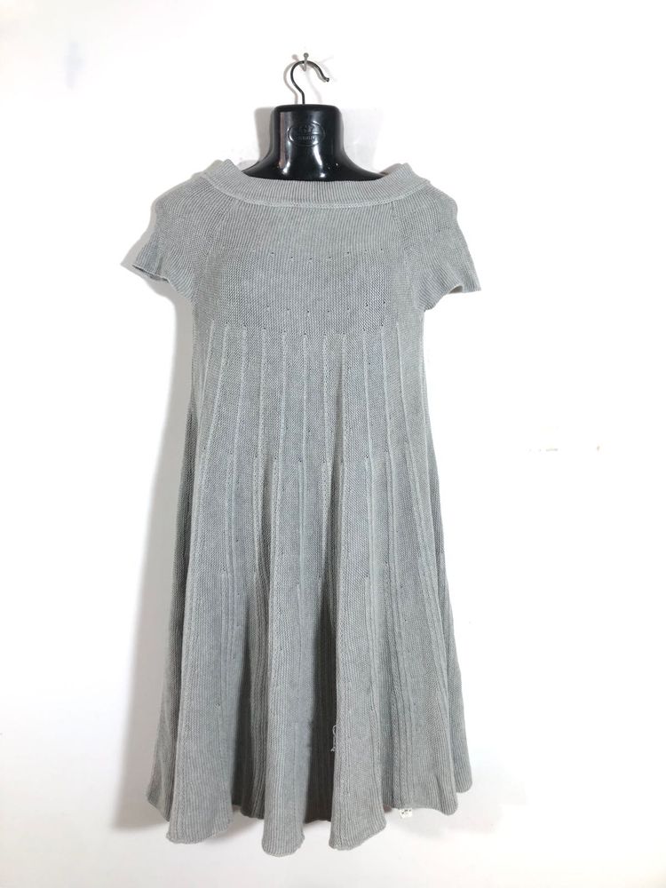 Grey Knitted A-Line Dress (Women’s)