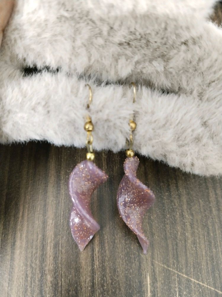 Purple Spiral Earrings