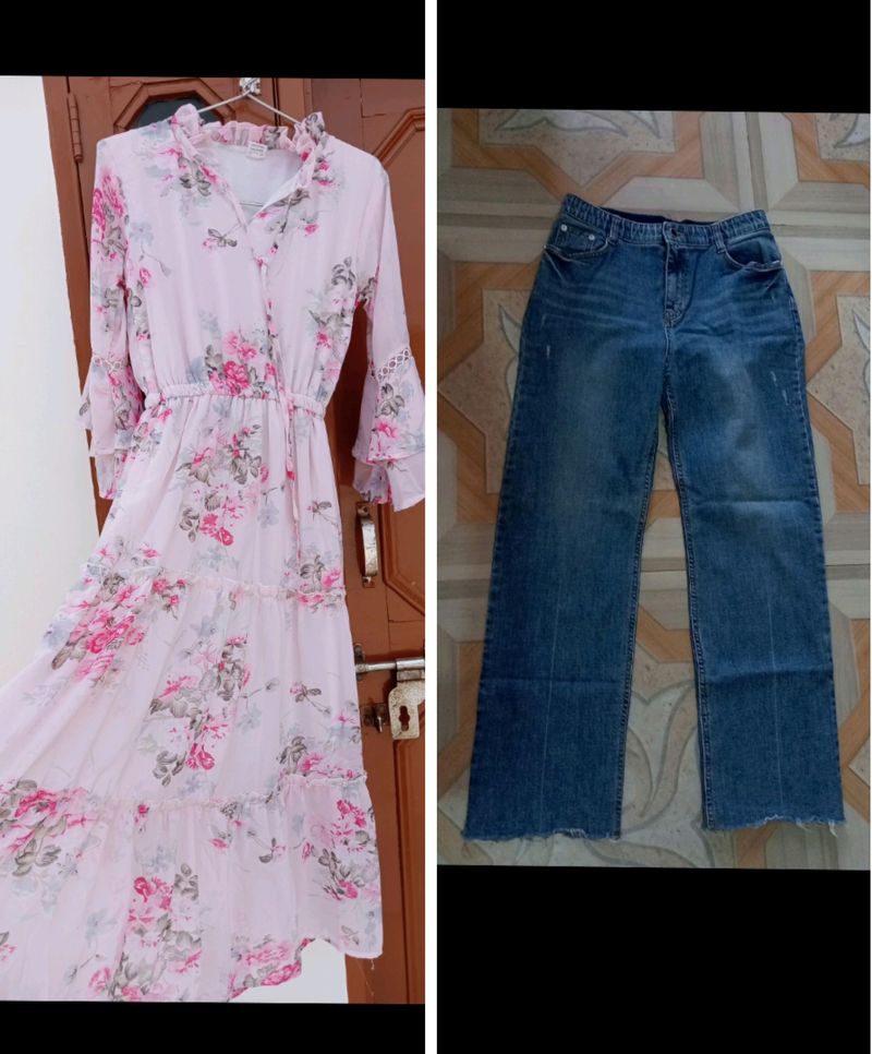 Floral Kurti + Jeans Combo 🥳