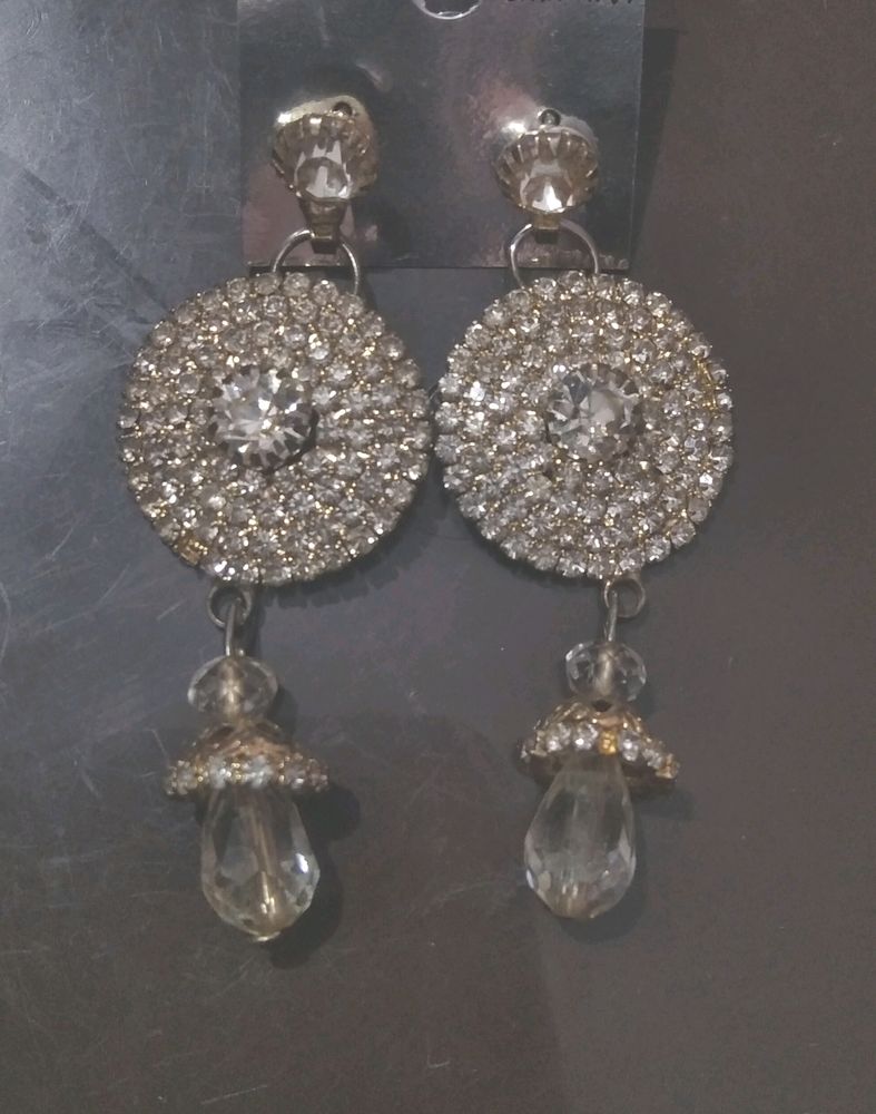 White Stone Earring