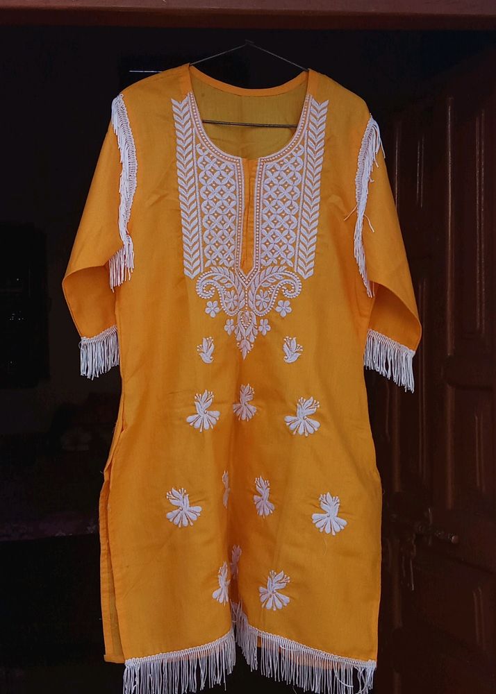 Chicken Kurta With Lace