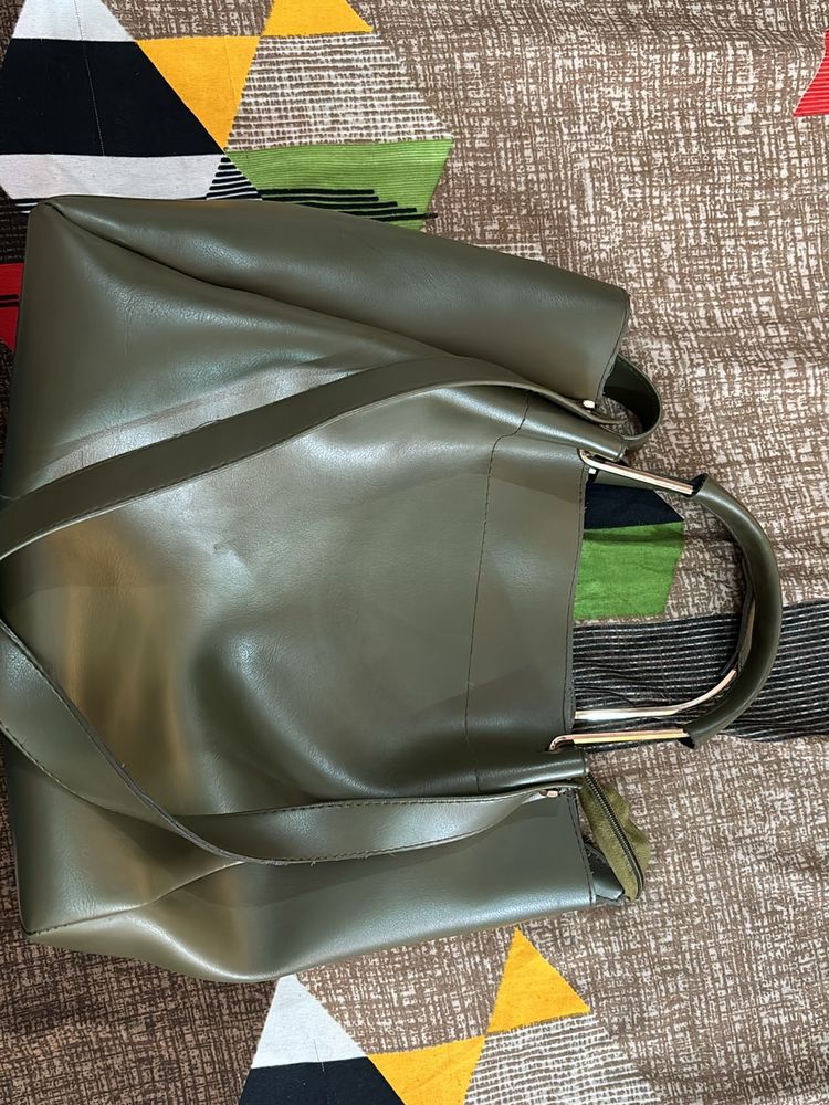 Olive green Handheld Handbag