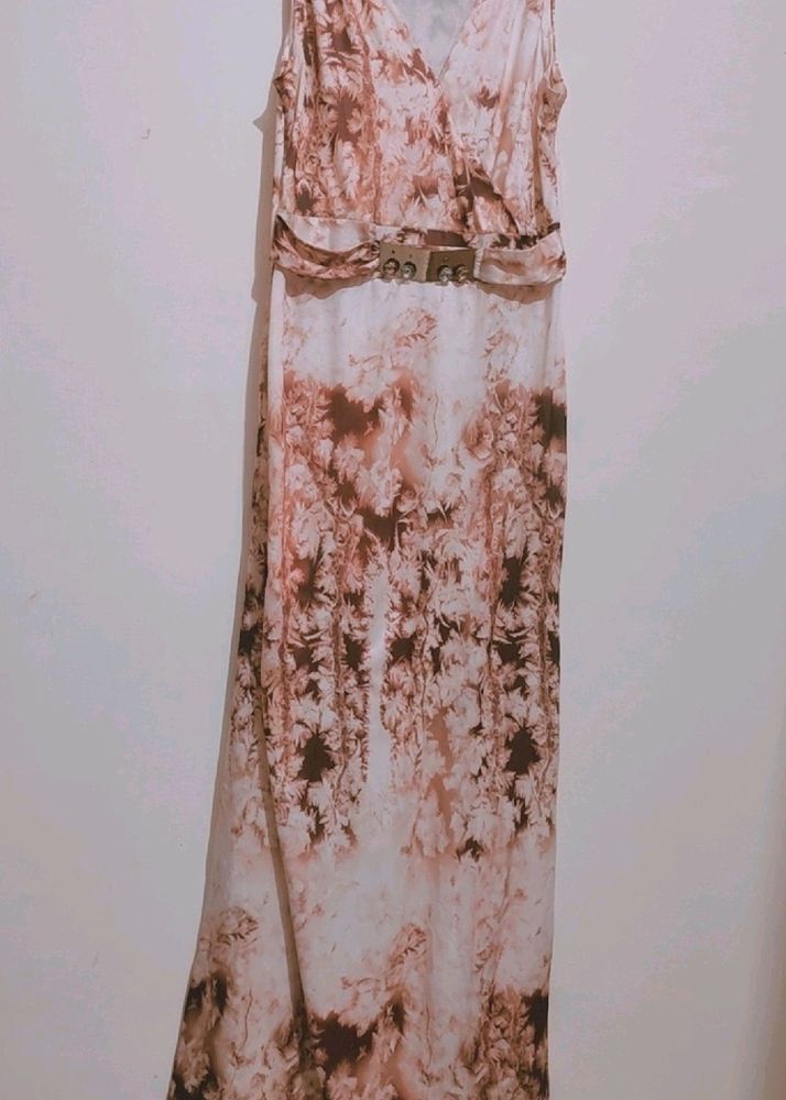 Brown Printed Dress For Girl Or Woman 30 Bust