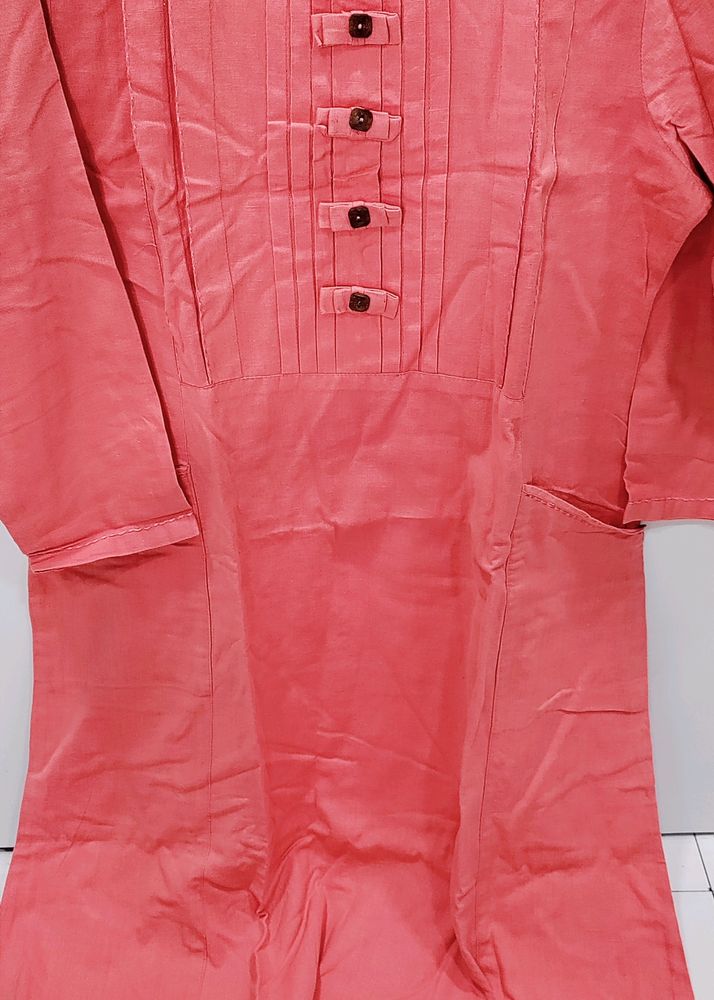 Peach Kurta Pure Cotton