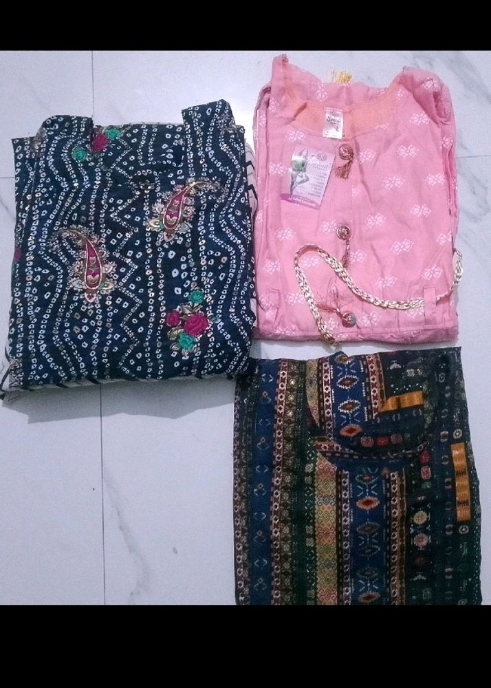 3 Pc Combo Kurta Set