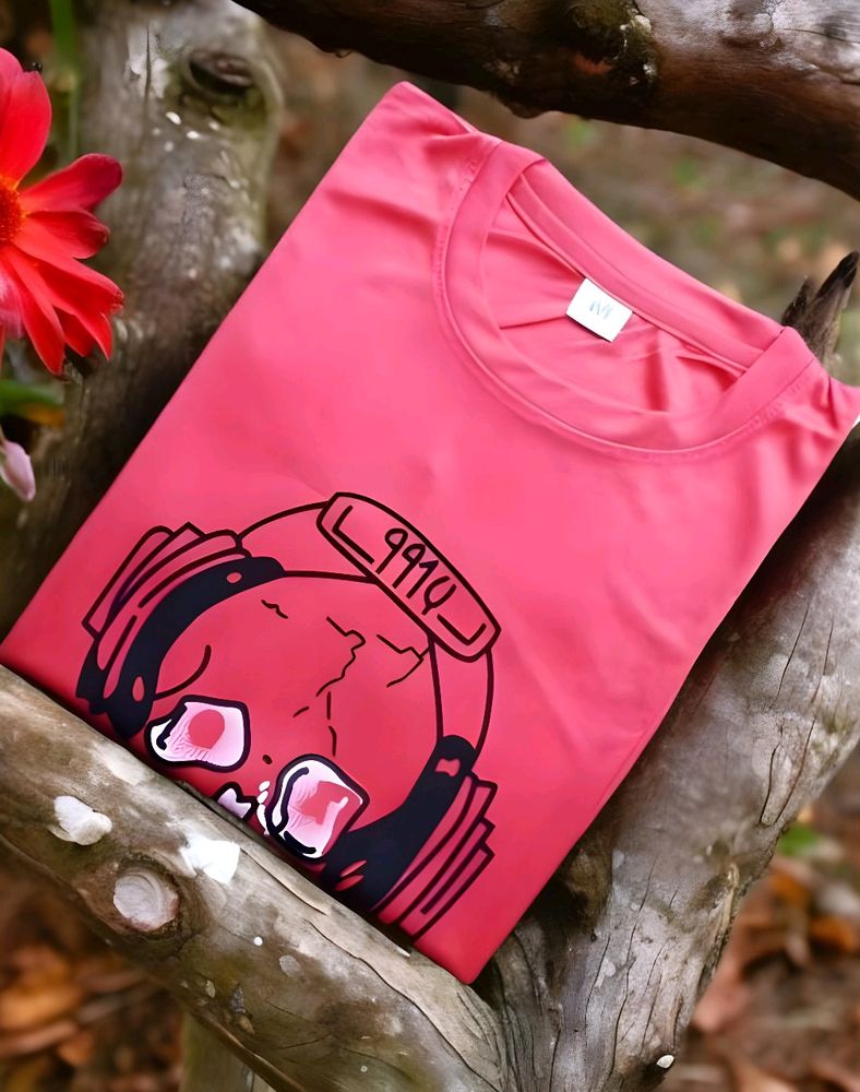 Skull Music Printed Round Neck T-Shirt for Men's
