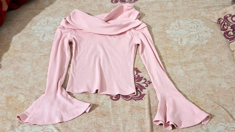 Pink Full Sleeve Stylish Top