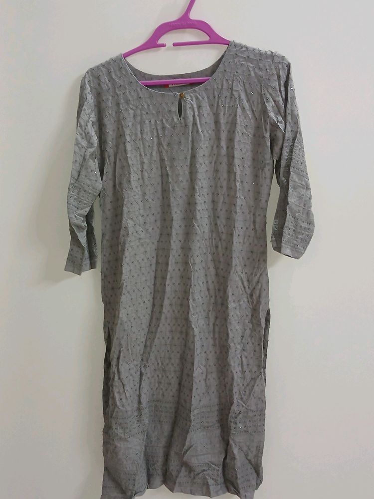 Gray Kurti With Sequence