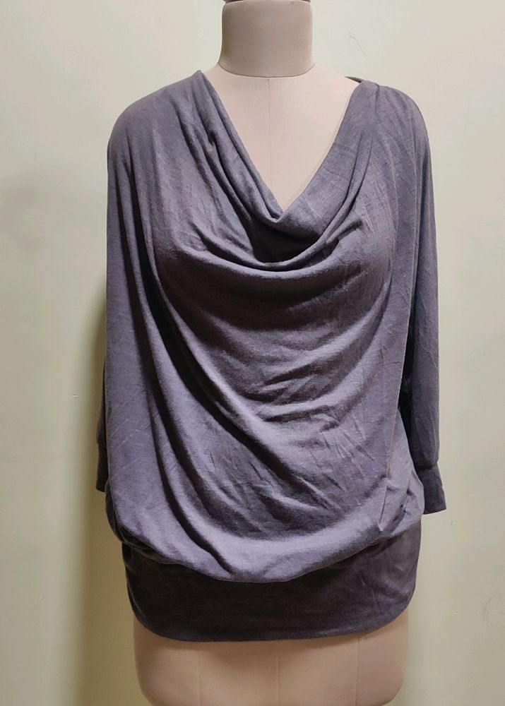 Grey Cowl Neck Tshirt Size XL