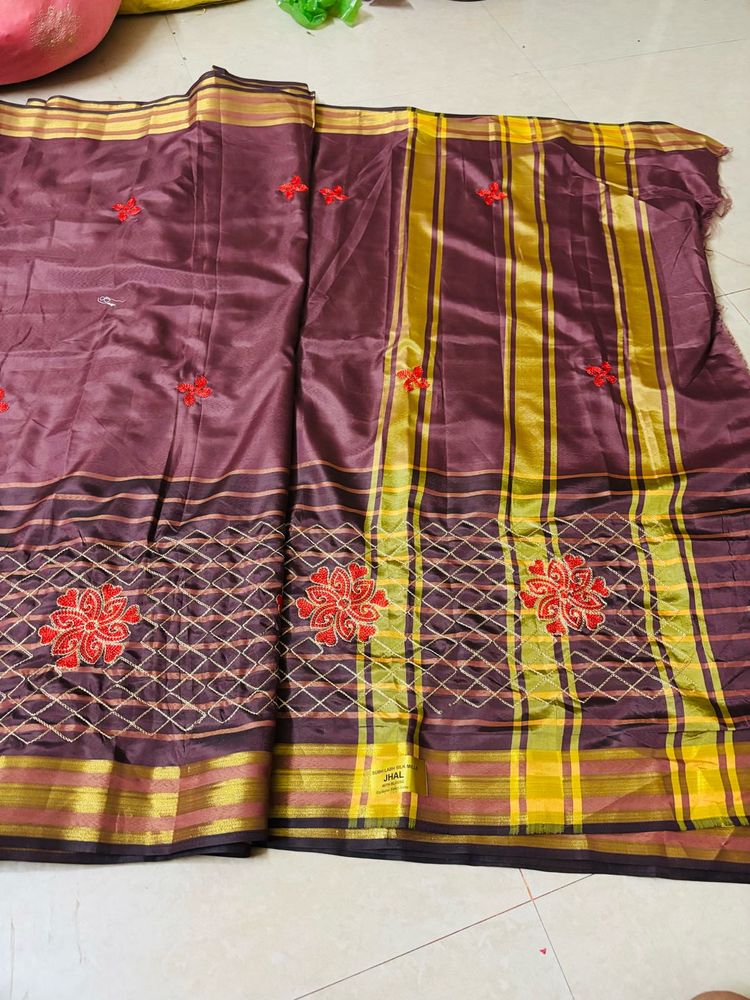 new soft saree rose design