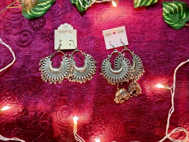 Combo Oxidised Jhumka