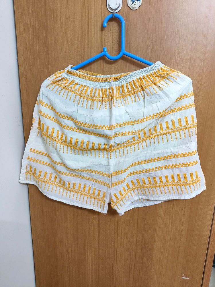 White Yellow Shorts