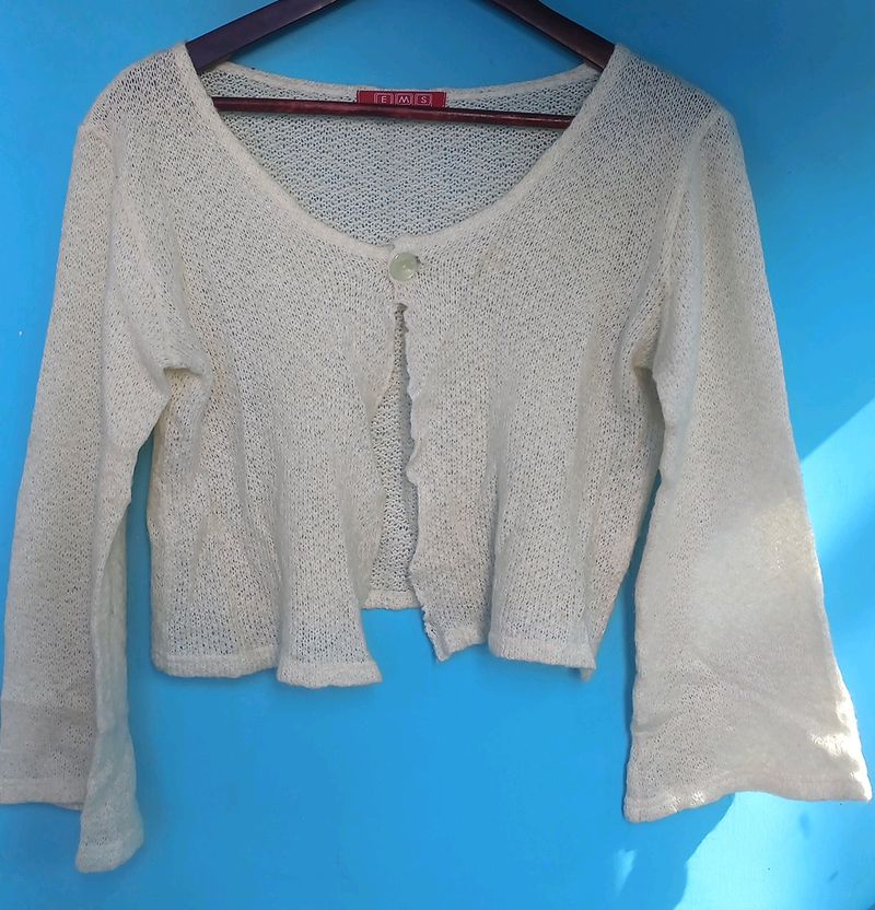 White Woolen Shrug