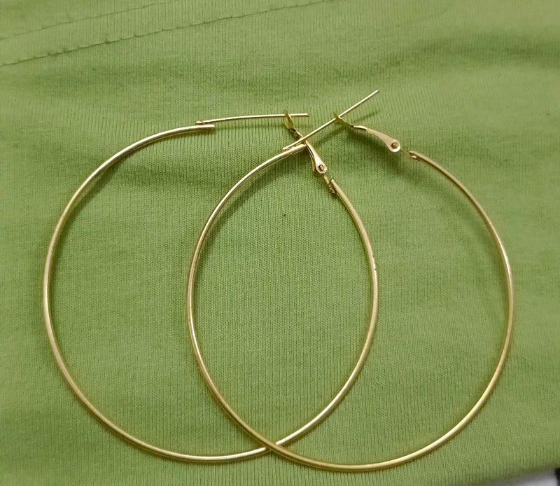 Golden Hoop Earrings With Freebies