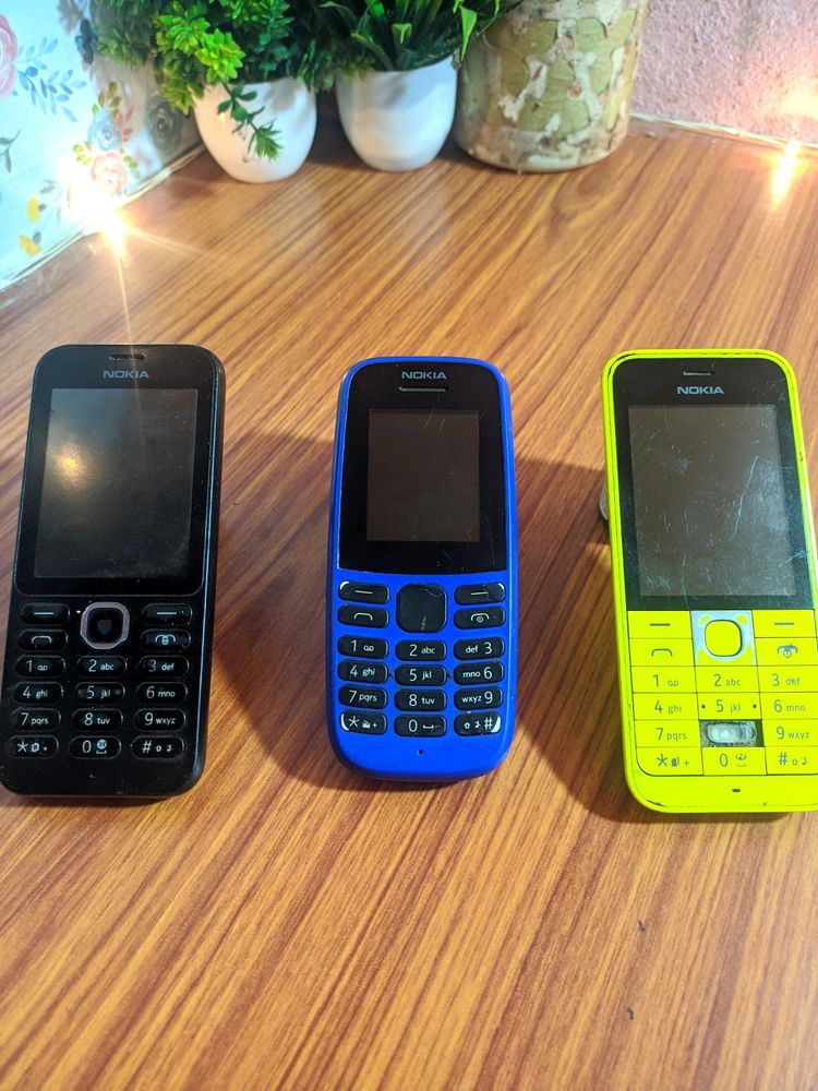 Three Nokia Keypad Phones(Non Working Condition)