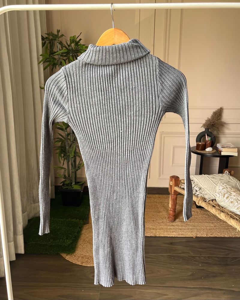 High Neck Sweater Dress