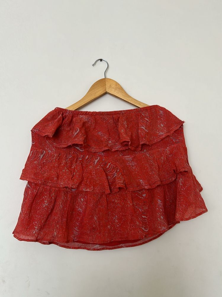 Cotton Frill Mini Skirt